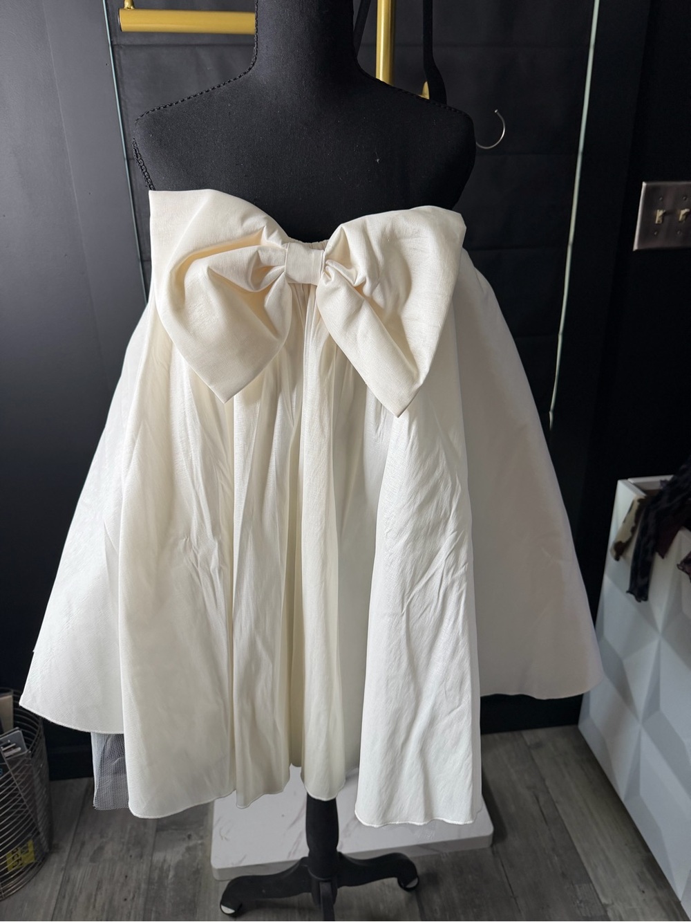 For Love And Lemons ivory bow A-line skirt
